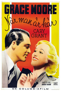 When You're in Love 1937 - Cary Grant - Sweden - Classic Movie Poster