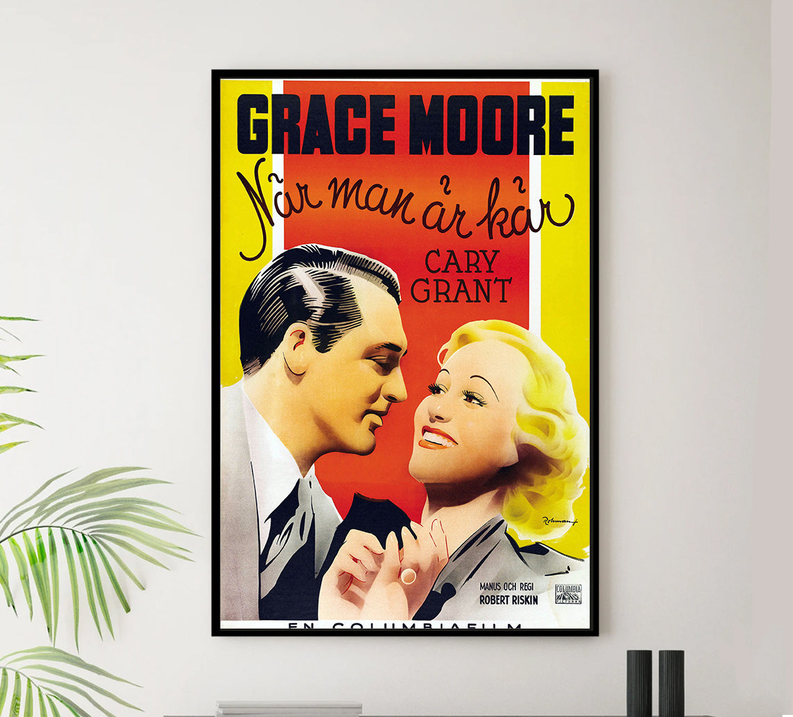 When You're in Love 1937 - Cary Grant - Sweden - Classic Movie Poster