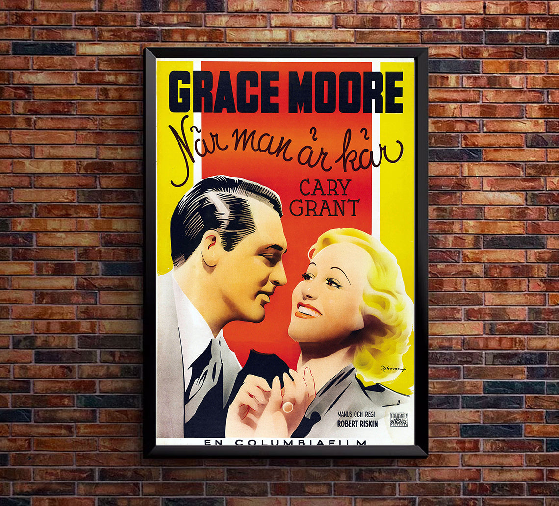 When You're in Love 1937 - Cary Grant - Sweden - Classic Movie Poster