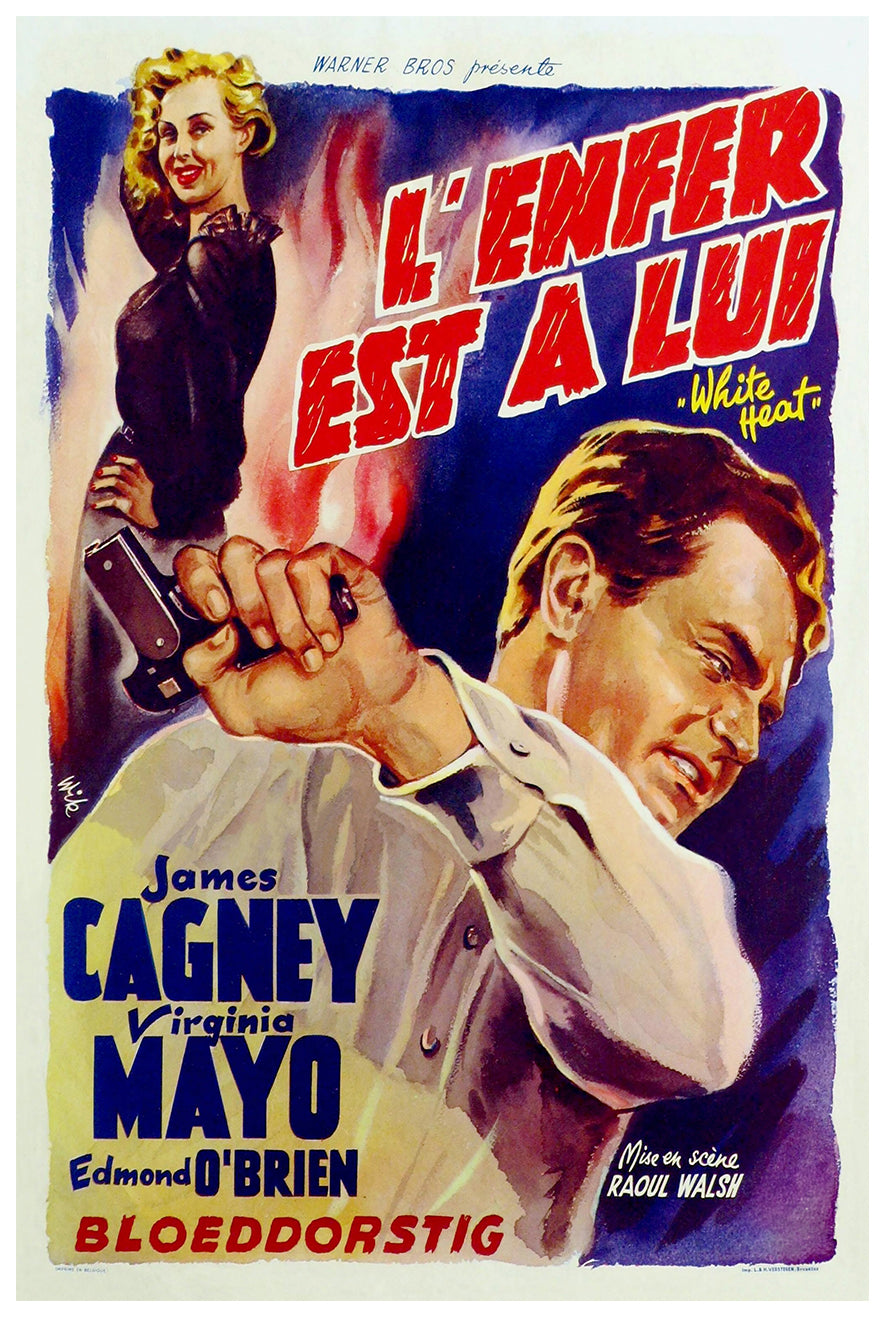 White Heat 1949 - James Cagney - Belgium - Classic Movie Poster