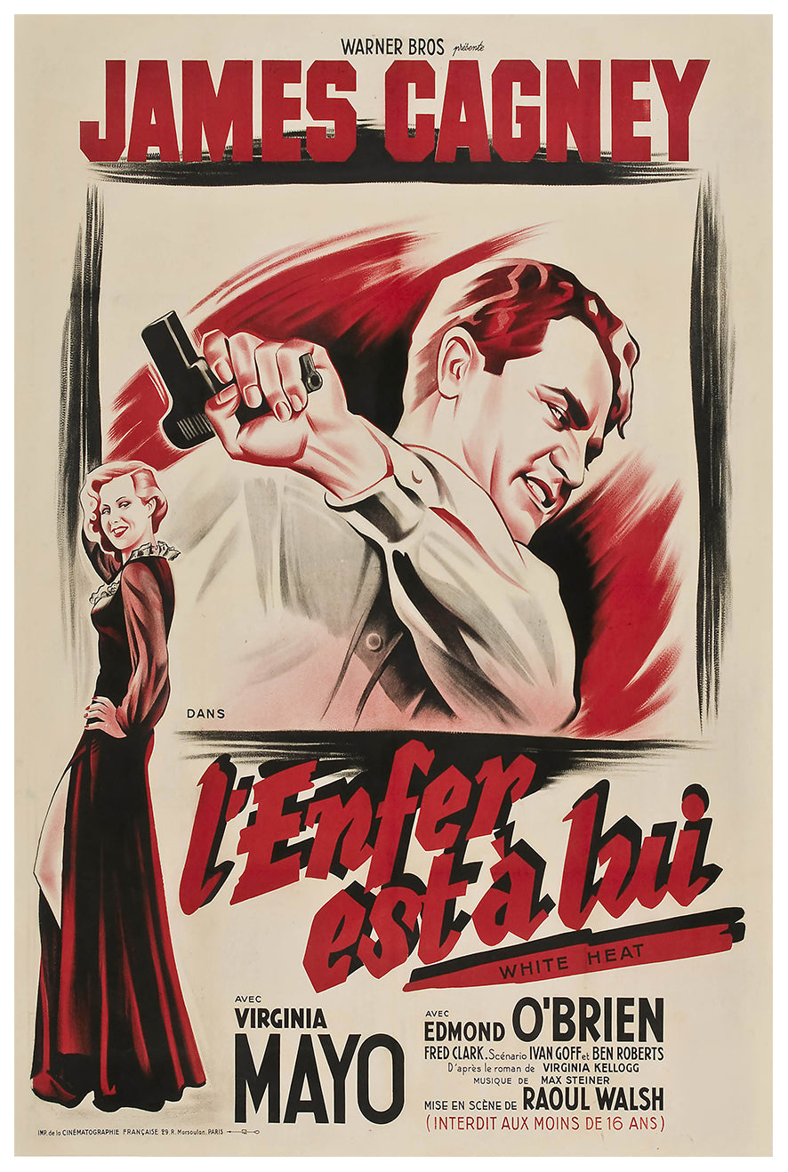 White Heat 1949 - James Cagney - France - Classic Movie Poster