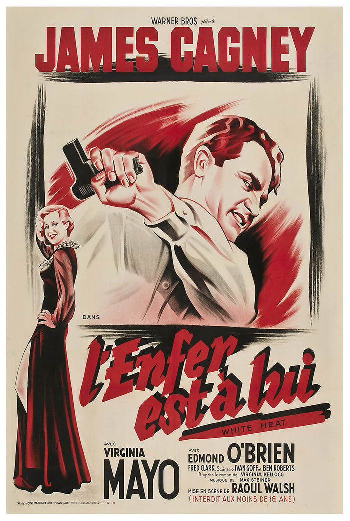 White Heat 1949 - James Cagney - France - Classic Movie Poster