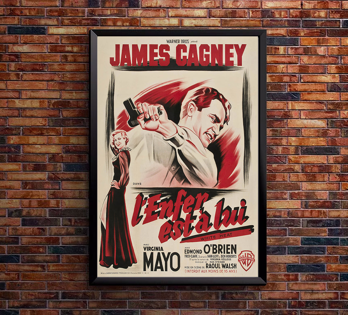 White Heat 1949 - James Cagney - France - Classic Movie Poster