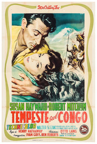 White Witch Doctor 1953 - Italian - Robert Mitchum - Vintage Classic Movie Poster