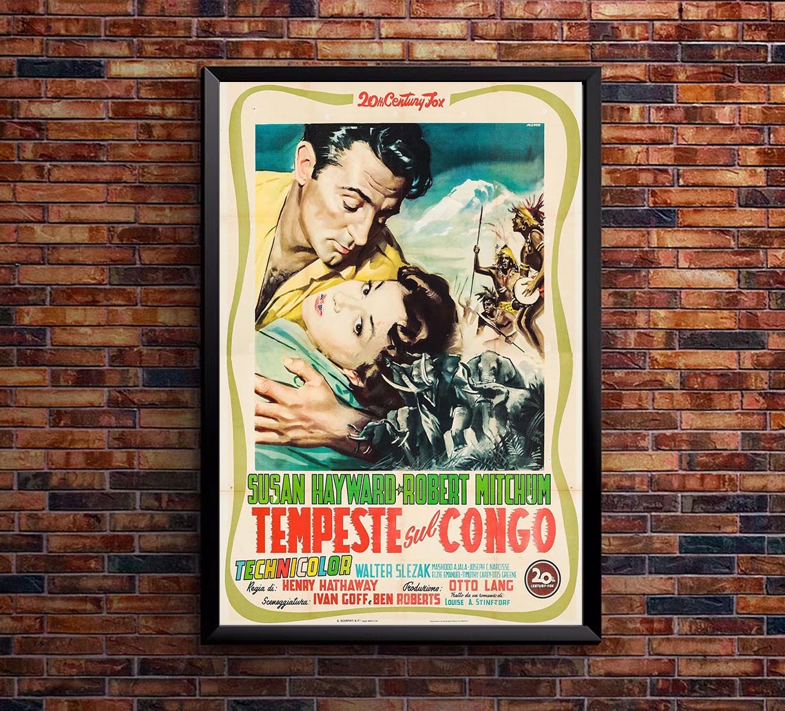 White Witch Doctor 1953 - Italian - Robert Mitchum - Vintage Classic Movie Poster