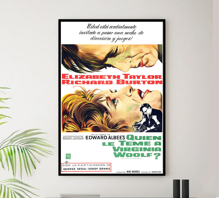 Who's Afraid of Virginia Woolf 1966 - Richard Burton - Argentina - Classic Movie Poster