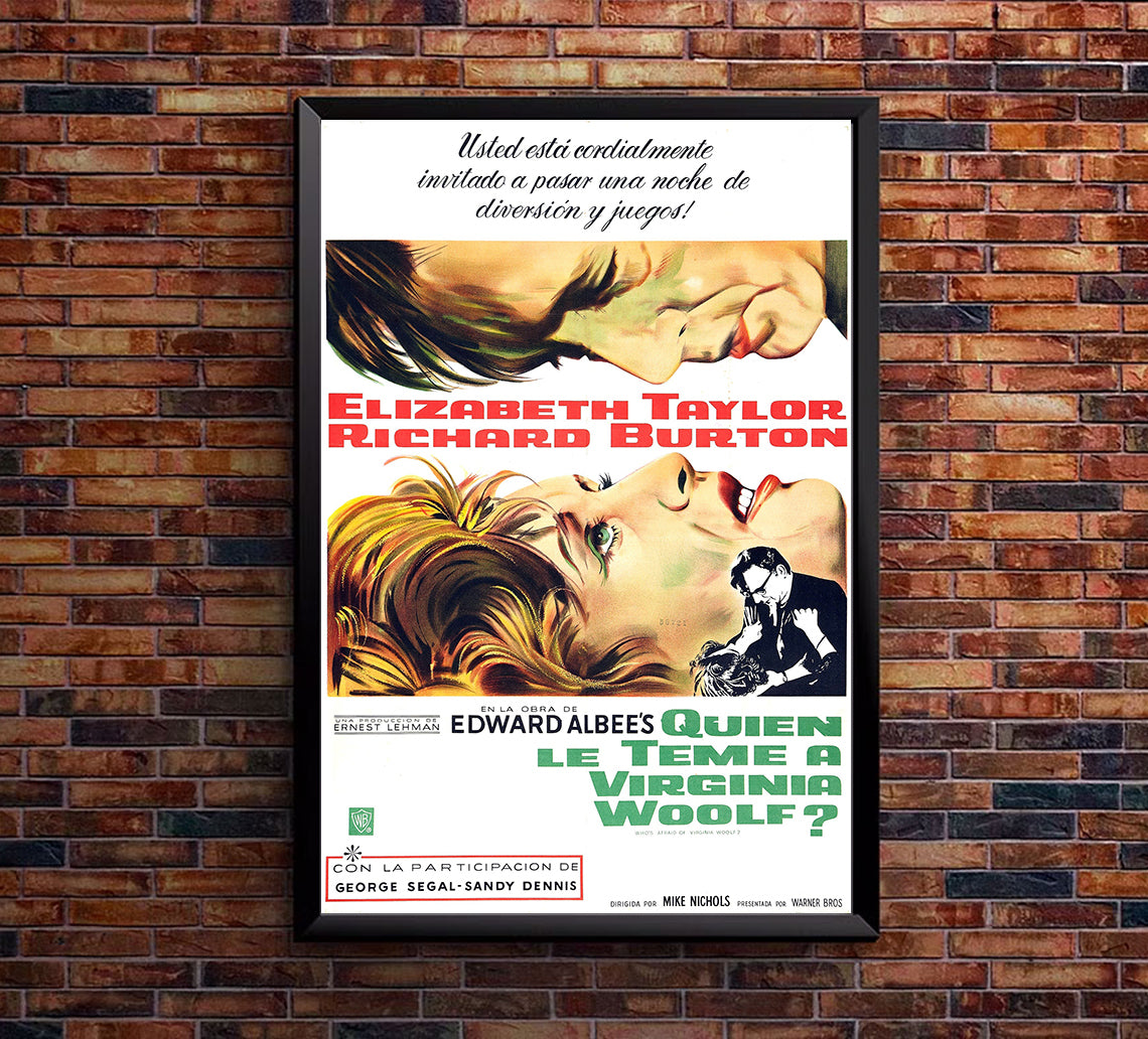 Who's Afraid of Virginia Woolf 1966 - Richard Burton - Argentina - Classic Movie Poster