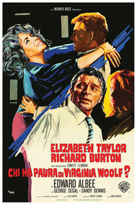 Who's Afraid of Virginia Woolf 1966 - Richard Burton - Italy 2 - Classic Movie Poster