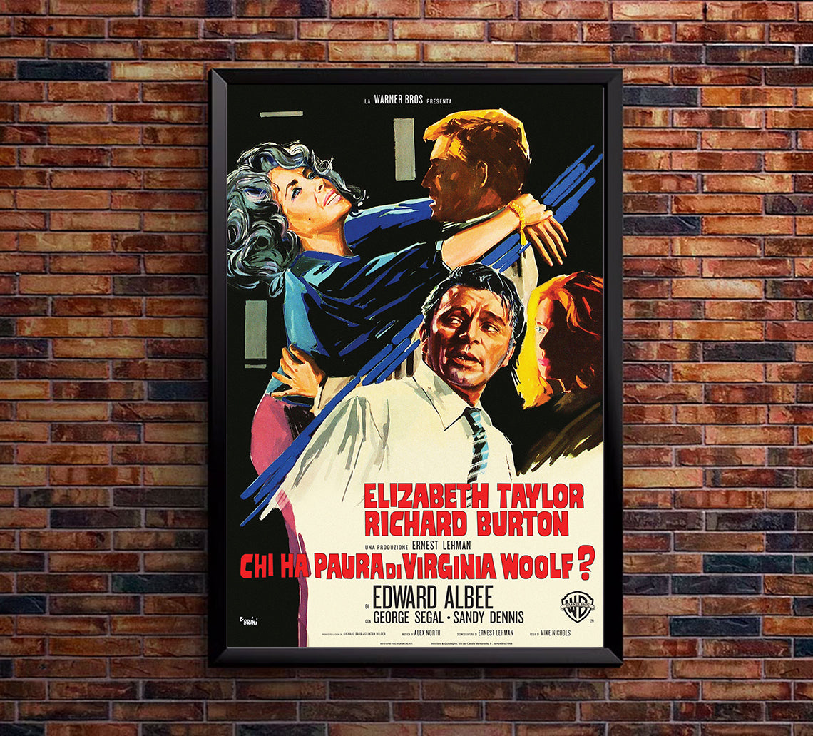 Who's Afraid of Virginia Woolf 1966 - Richard Burton - Italy 2 - Classic Movie Poster