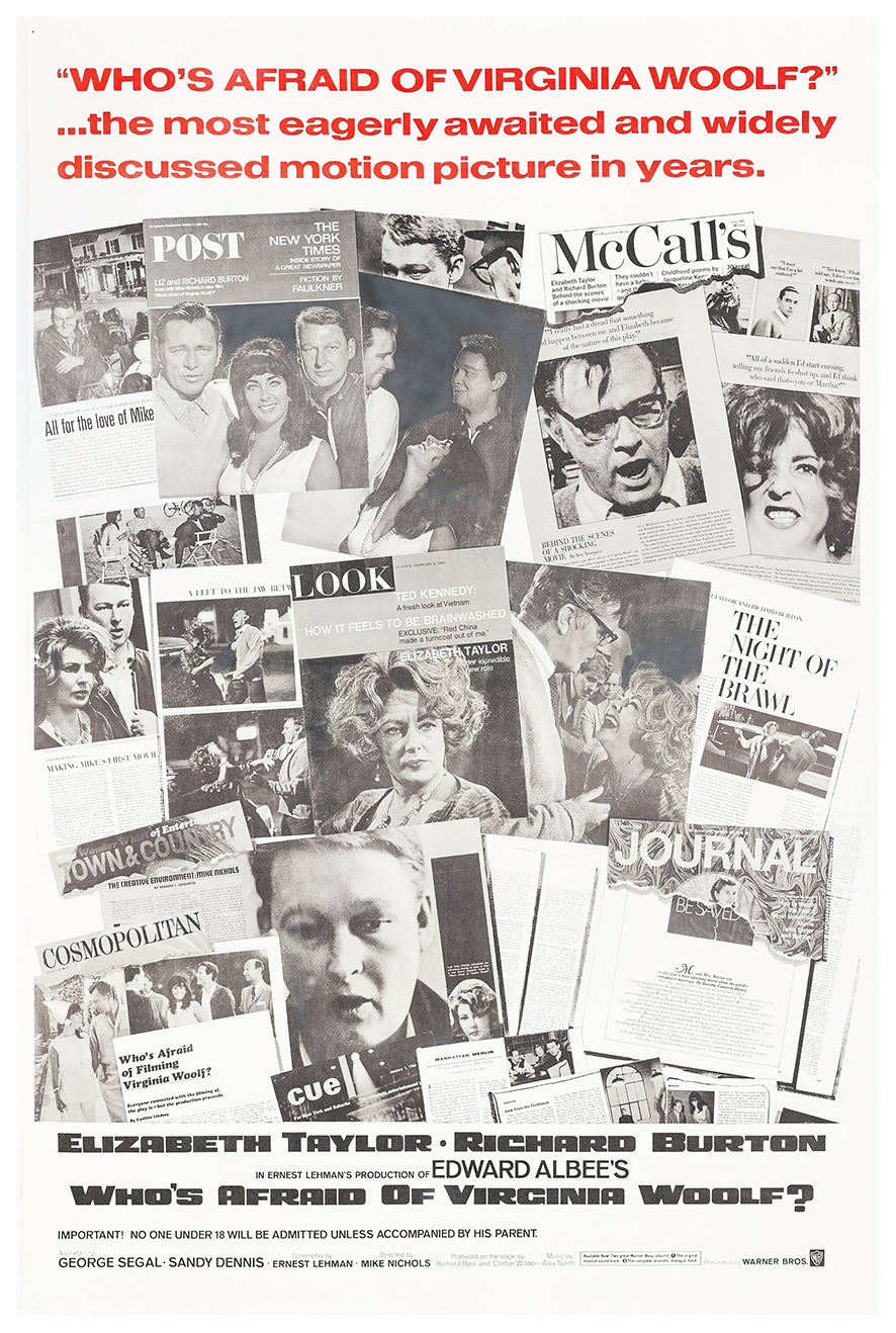 Who's Afraid of Virginia Woolf 1966 - Richard Burton - US 2 - Classic Movie Poster