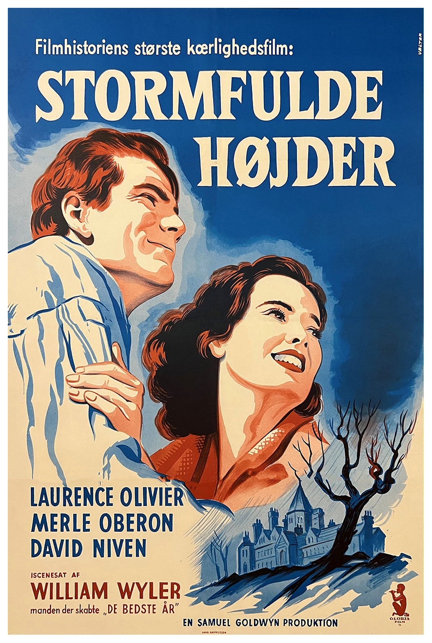 Wuthering Heights 1939 - Laurence Olivier - Denmark - Classic Movie Poster