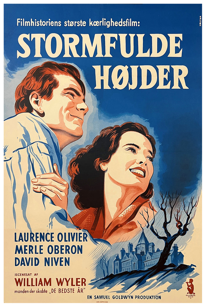 Wuthering Heights 1939 - Laurence Olivier - Denmark - Classic Movie Poster