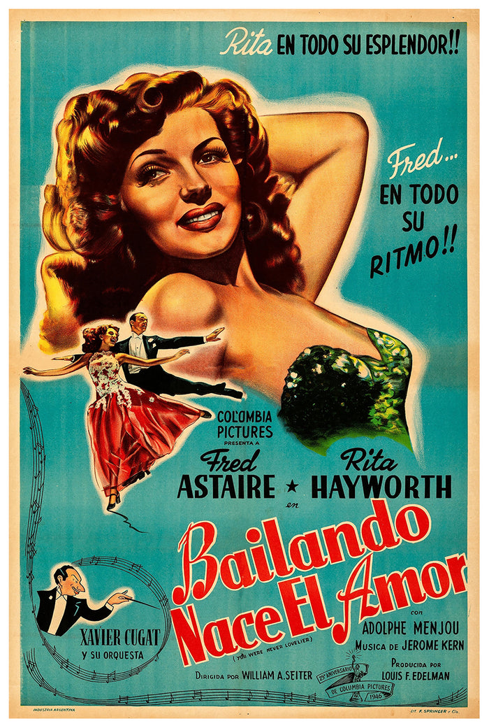You Were Never Lovelier 1942 - Fred Astaire - Argentina - Classic Movie Poster