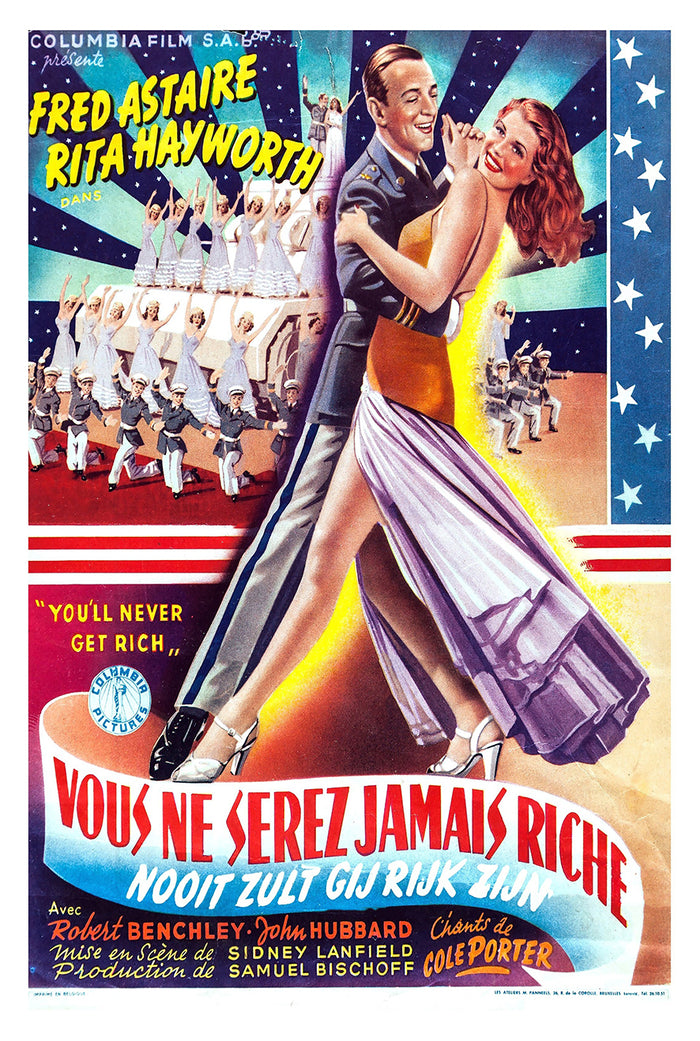 You'll Never Get Rich 1941 - Fred Astaire - Belgium - Classic Movie Poster