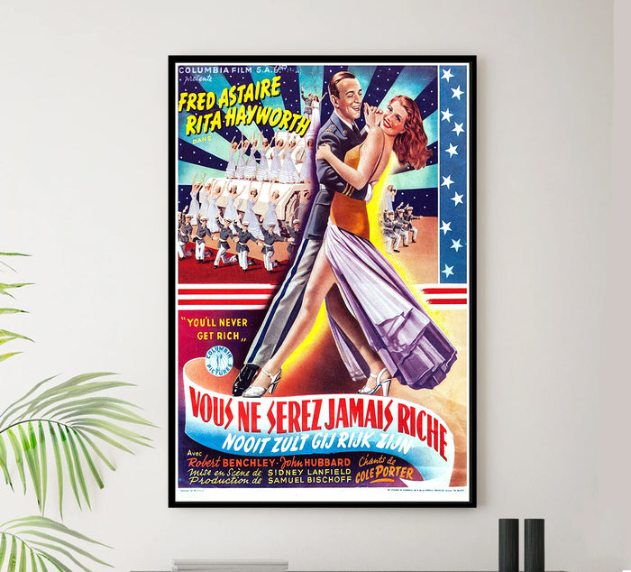 You'll Never Get Rich 1941 - Fred Astaire - Belgium - Classic Movie Poster