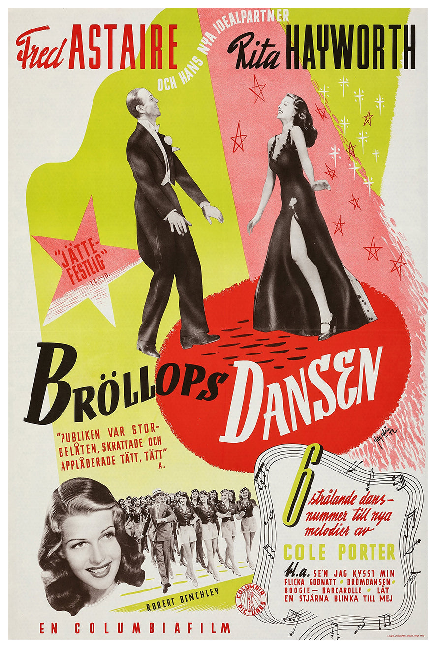 You'll Never Get Rich 1941 - Fred Astaire - Sweden (2) - Classic Movie Poster