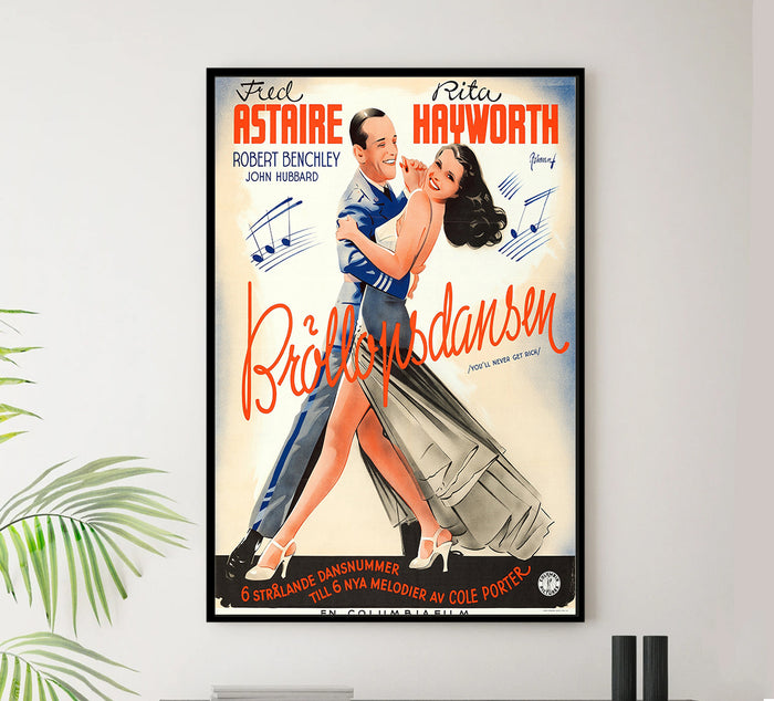 You'll Never Get Rich 1941 - Fred Astaire - Sweden - Classic Movie Poster