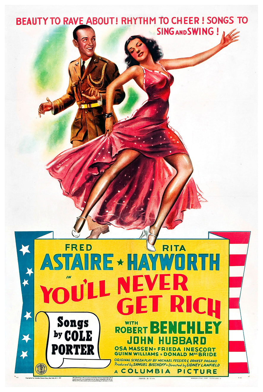 You'll Never Get Rich 1941 - Fred Astaire - US (2) - Classic Movie Poster