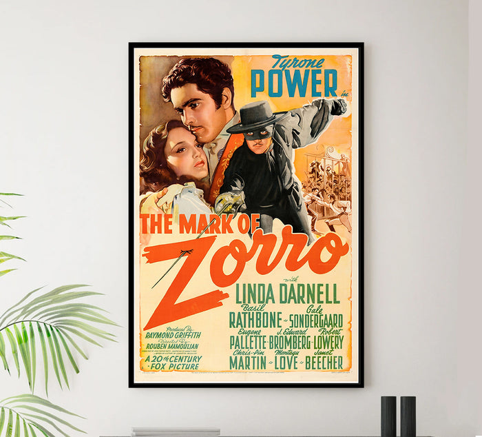 The Mark of Zorro -1940 - Vintage Movie Poster