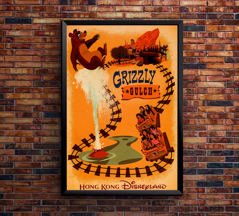 Grizzly Gulch - Hong Kong Disneyland - Vintage Disney Poster