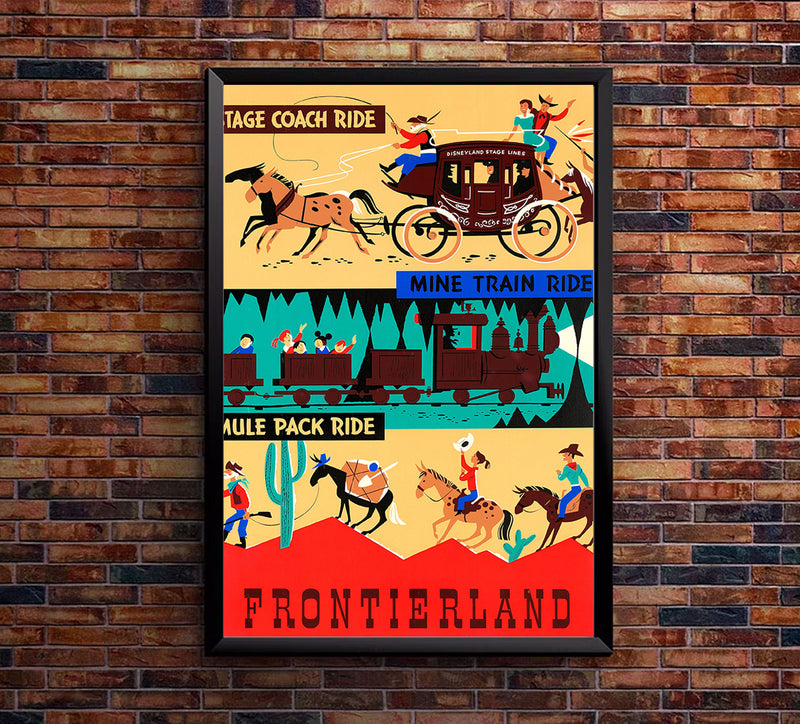 Frontierland Attraction - Disneyland - Vintage Disney Poster