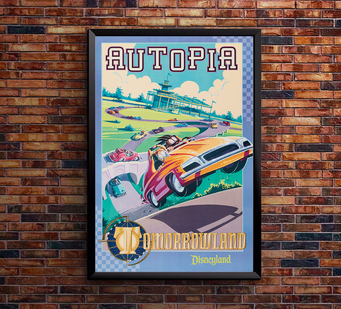 Autopia - Attraction - Disneyland 2 - Vintage Disney Poster