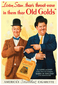 Laurel and Hardy - Cigarette - Vintage Advertising Poster