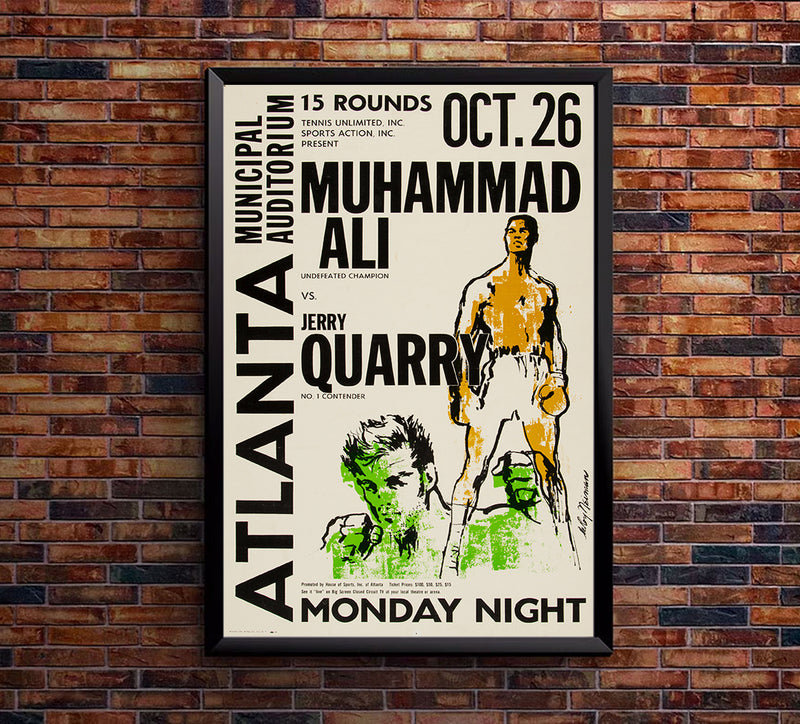 Muhammad Ali vs Jerry Quarry - 1970 - Vintage Boxing Poster