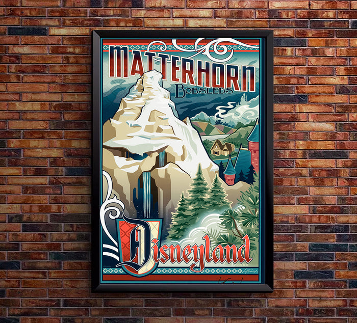 Matterhorn - Attraction - Disneyland - Vintage Disney Poster