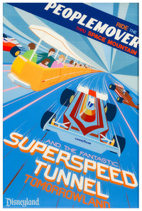 Superspeed Tunnel - Peoplemover - Disneyland - Vintage Disney Poster