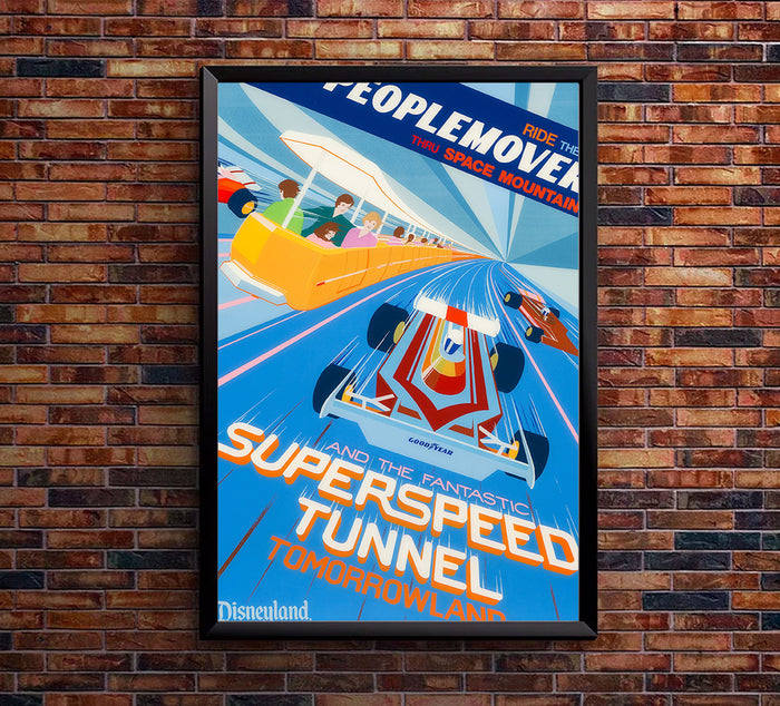 Superspeed Tunnel - Peoplemover - Disneyland - Vintage Disney Poster