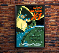 Space Station - Attraction - Disneyland - Vintage Disney Poster