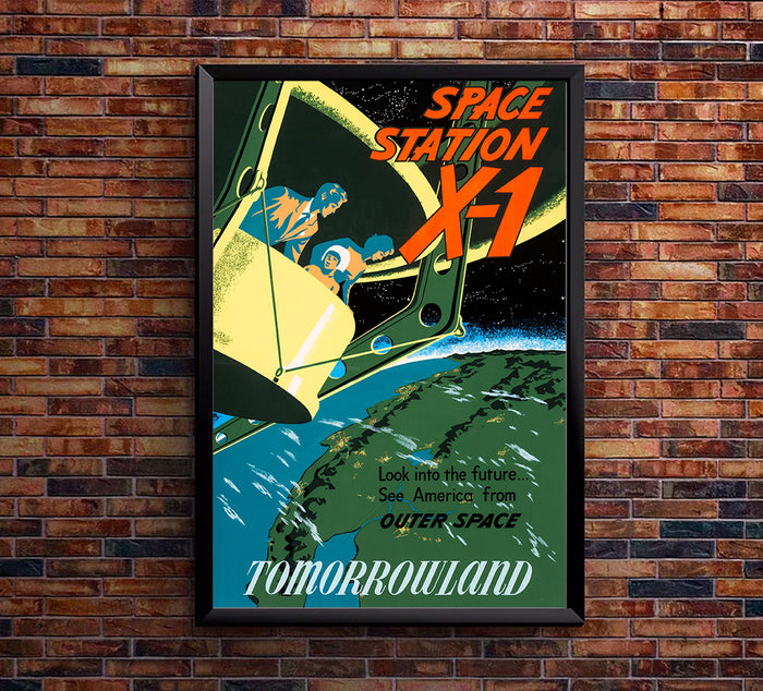 Space Station - Attraction - Disneyland - Vintage Disney Poster