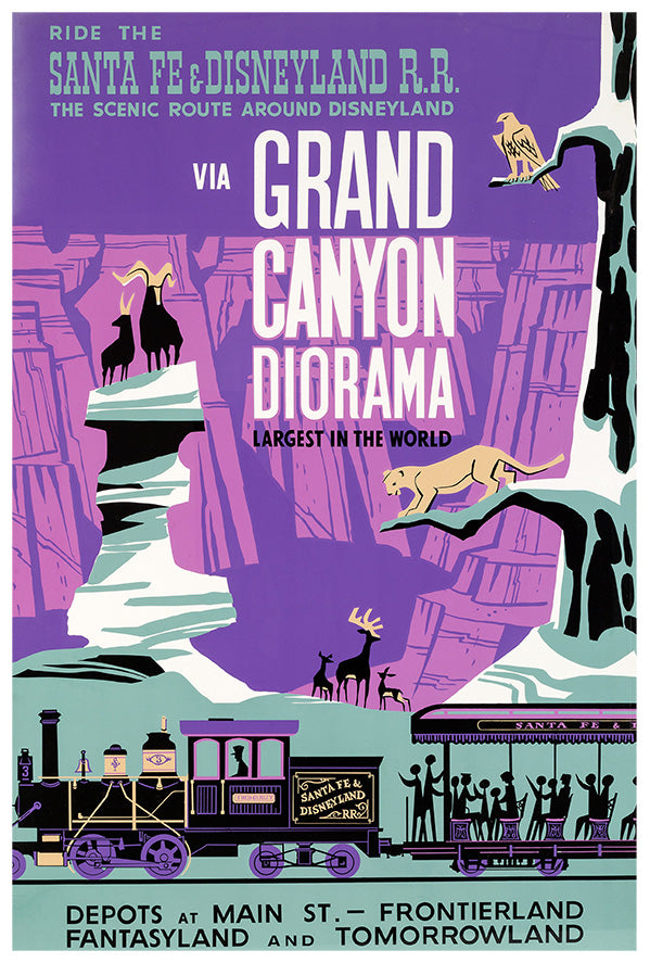 Grand Canyon Diorama - Attraction - Disneyland-  Vintage Disney Poster