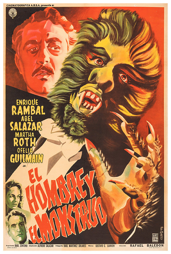 The Man and the Monster - Mexican Horror Movie Poster