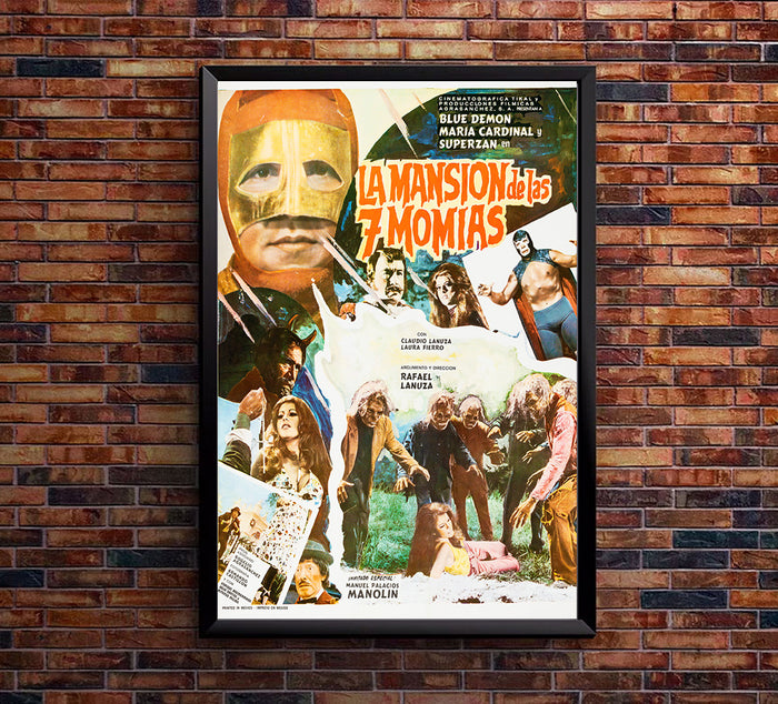 The Mansion of the Seven Mummies - Lucha Mexican Wrestling Poster