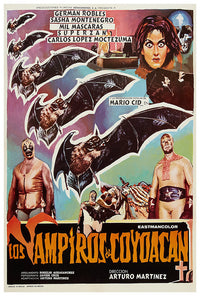 The Vampires of Coyoacan - Mil Mascaras - Lucha Mexican Wrestling Poster