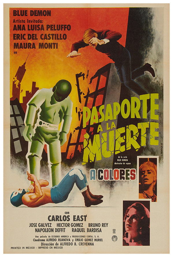 Passport to Death - Blue Demon - Lucha Mexican Wrestling Poster