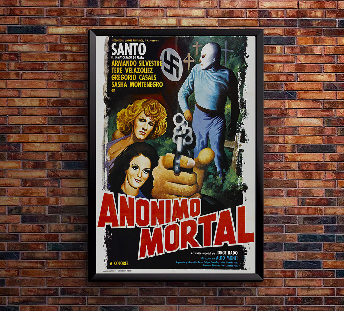 Anonymous Mortal - Santo - Lucha Mexican Wrestling Poster