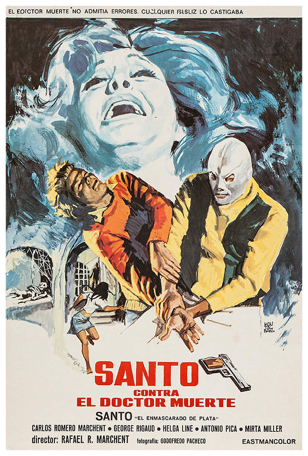 Santo vs the Doctor of Death - Lucha Mexican Wrestling Poster