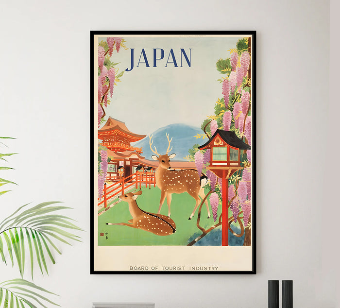 Japan - Serene Nara - Vintage Travel Poster
