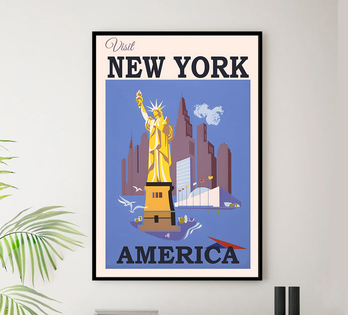 New York - Travel New York 4 - Vintage Travel Poster