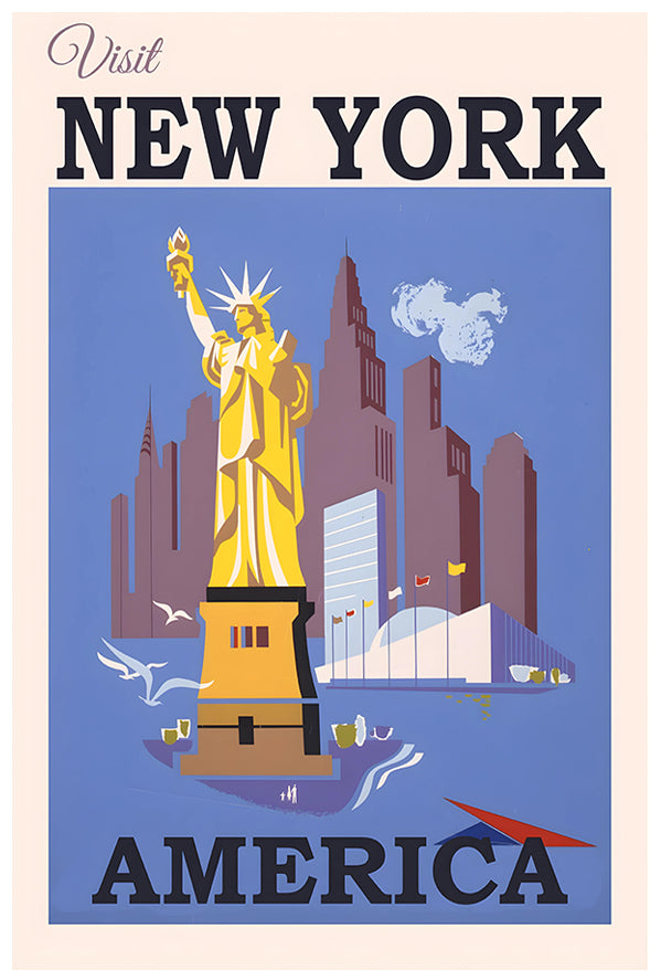 New York - Travel New York 4 - Vintage Travel Poster