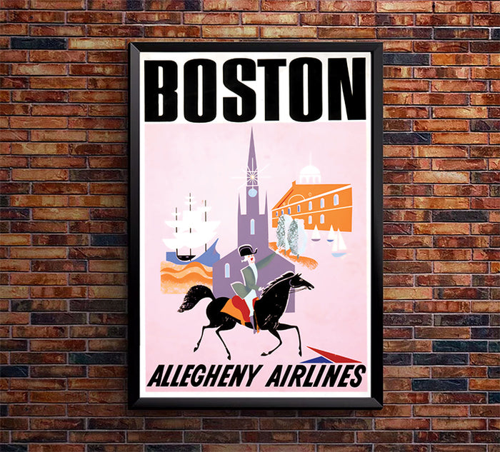 Allegheny Airlines - Boston - Vintage Travel Poster