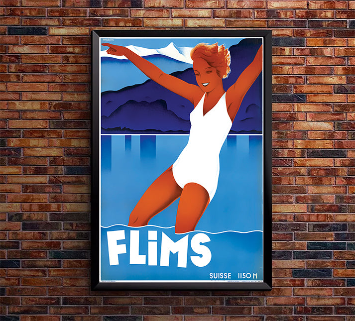 Switzerland - Flims - Vintage Travel Poster