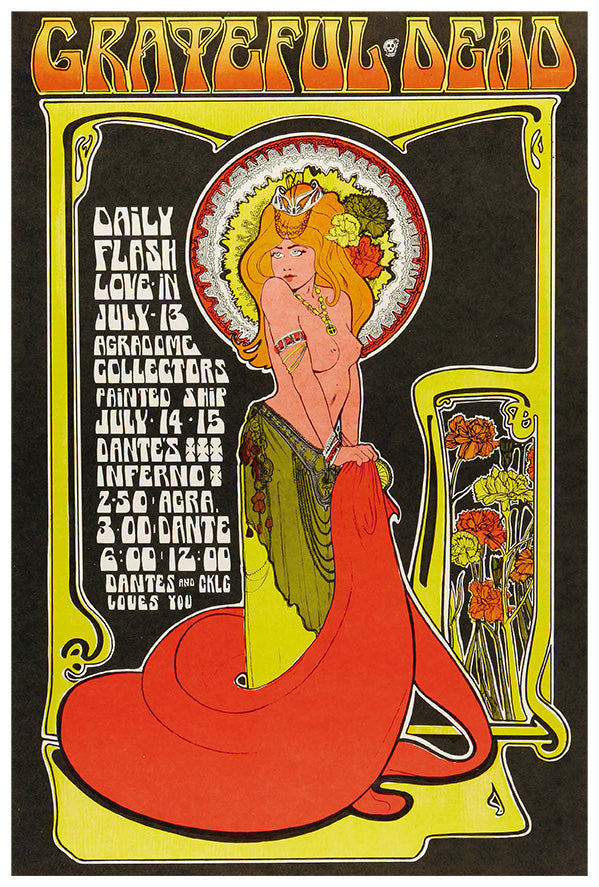 Greateful Dead - Dantes - 1967 - Music Concert Poster