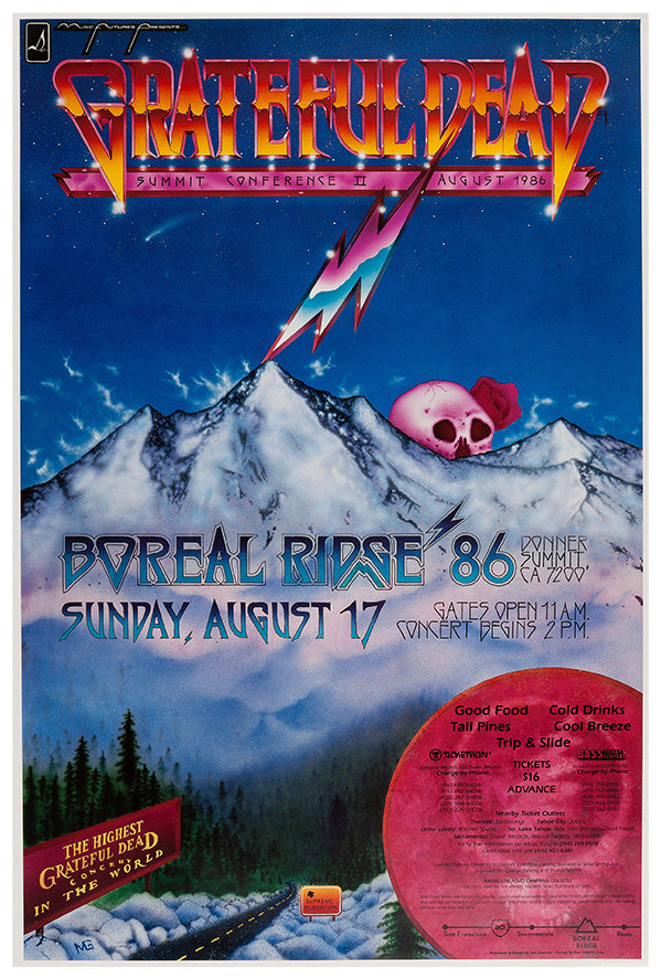 Greateful Dead - Boreal Ridge - 1986 - Music Concert Poster