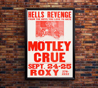 Motley Crue - Roxy - 1982 - Music Concert Poster