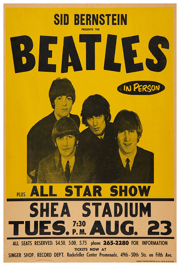 The Beatles - Shea Stadium - 1966 - Music Concert Poster