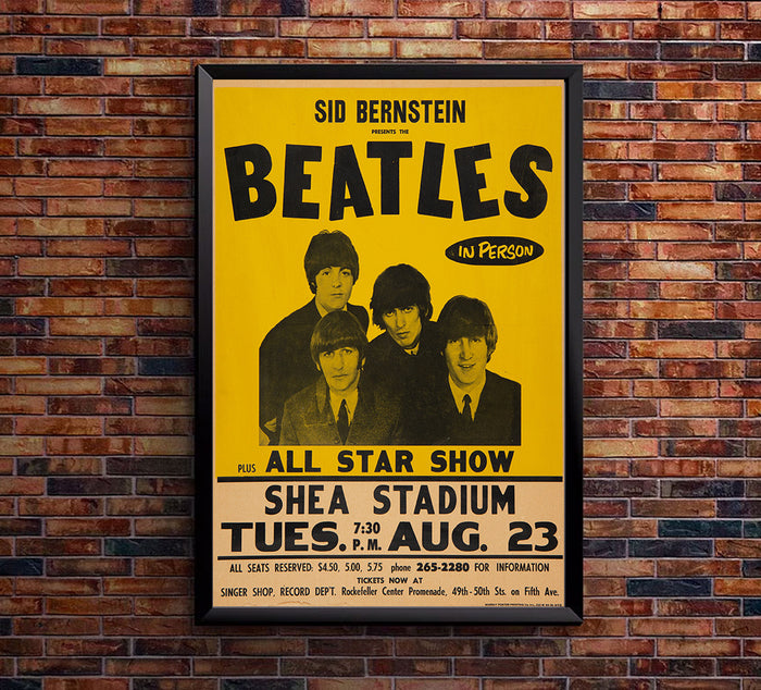 The Beatles - Shea Stadium - 1966 - Music Concert Poster